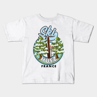 Huez Ski france retro logo. Kids T-Shirt